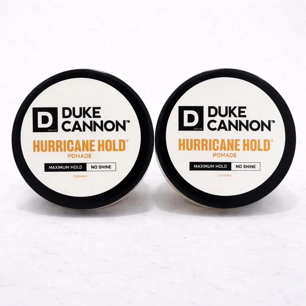 Duke Cannon Hurricane Hold Pomade LOT OF 2 JARS 2 oz Each- Maximum Hold No Shine